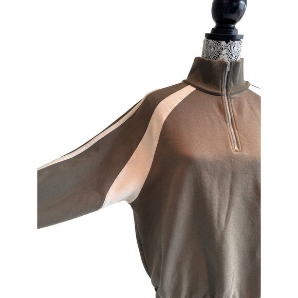 Oak & Fort Varsity 1/4 zip hoodie, Kalamta and fog, unisex S-M Womans - Picture 7 of 14